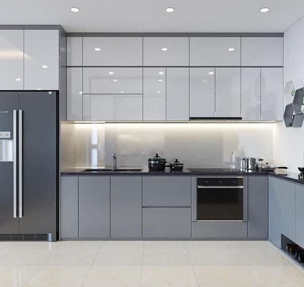 Tủ bếp gỗ MDF phủ melamine chữ L