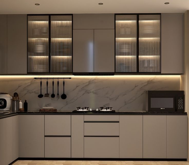 Tủ bếp gỗ MDF phủ melamine chữ L